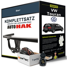 Anhängerkupplung starr für VW Touran +E-Satz (AHK und ES) ABE