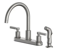 Seasons Westwind Two Handle Kitchen Faucet Brushed Nickel w/ Side Sprayer