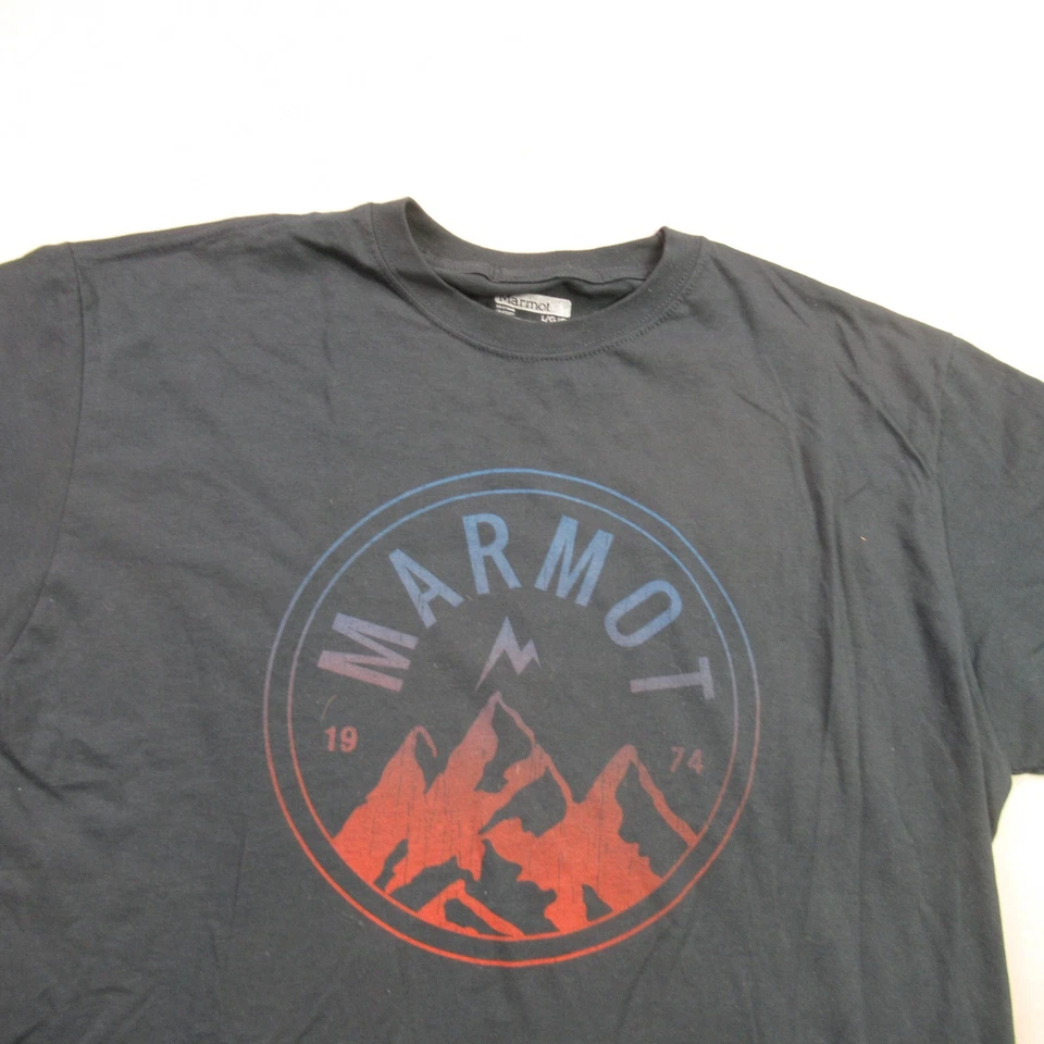 Camisa Marmot Para Hombre Grande Manga Corta Cuello Redondo Exterior Ligera Negra Foto 3 de 4