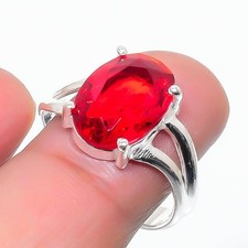 Red Garnet Gemstone 925 Sterling Silver Jewelry All Size Ring For Gift