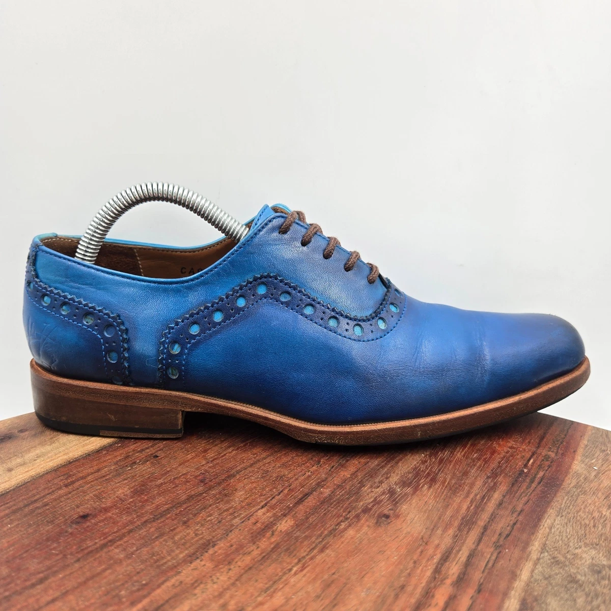 John Fluevog Mens12 Fuller Derby Colorblock Leather Mismatched Oxford Blue Black John Fluevog Clothing, Shoes & Accessories for Men for sale  main image 2