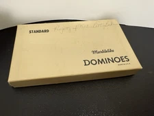 Vintage Dominoes In Original Box Marblelike Standard Size Texas Theme Preowned