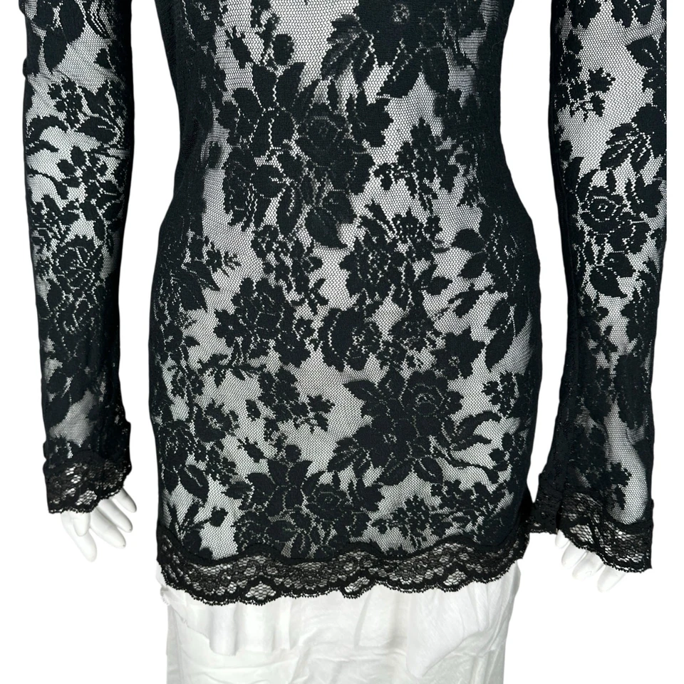 Top de encaje Y2K Victorias Secret para mujer pequeño fuera del hombro gótico caprichoso coqueta Foto 3 de 4