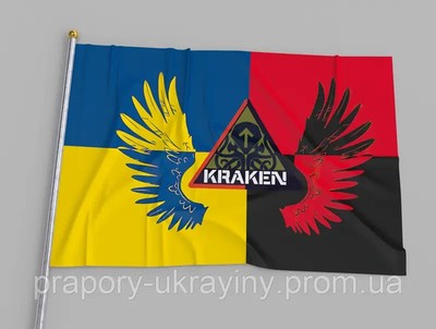 Flag of Ukraine UPA ''Kraken Wings'', 80x120, Praporna