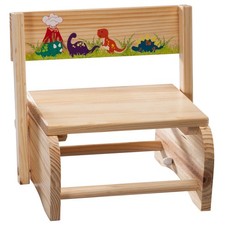 2-in-1 Children's Step Stool and Chair, Dinosaur Design