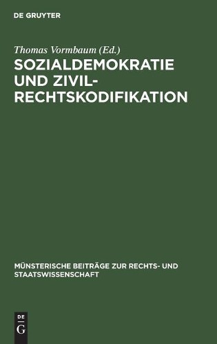 Thomas Vormbaum Sozialdemokratie und Zivilrechtskodifikat (Hardback) (US IMPORT) - Picture 1 of 1