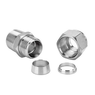 304 Stainless Steel Compression Fitting 3/4'' Tube OD x 3/4'' NPT Male Coupler ...