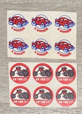 MATTE Vintage TREND Scratch Sniff Stickers. 6 Gasoline 6 Motor Oil. Strong Scent