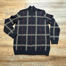 Men's Lauren Ralph Lauren 1/4 Zip Sweater Black Long Sleeve Sz M Cotton