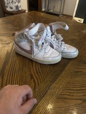 Youth Sz 3.5 - Nike Court Borough Mid 2 GS White/Pink Glaze CD7782 105