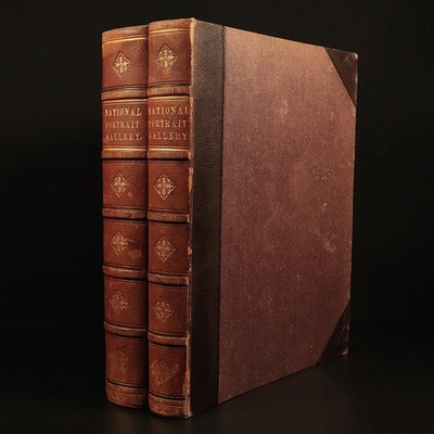 c1878 Cassell's National Portrait Gallery Antique History Book Fine Binding 2vol