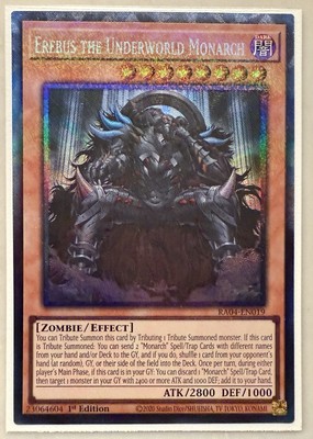 Erebus the Underworld Monarch 1st Edition Prismatic Collector's Rare RA04-EN019