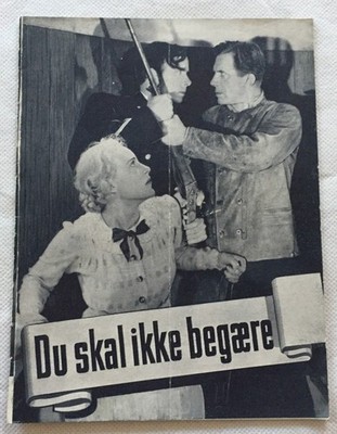 Vingar kring fyren Lars Hanson Karin Ekelund Maurstad 1938 Danish Movie Program
