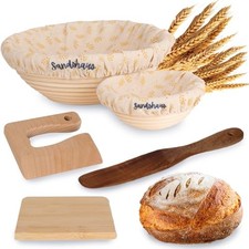 Banneton bread proofing basket set, Sourdough Bread Baking Supplies, Round 9