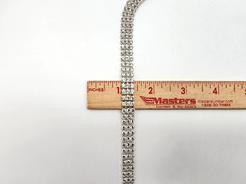 VINTAGE DESIGNER MARKED NAPIER CRYSTAL SILVERTONE CHOKER NECKLACE 13.5--15.5" !! - Image 4 of 4