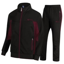 Men's Tracksuits Sweatsuits for Men Sweat Track Suits Medium 03 Black wine Red