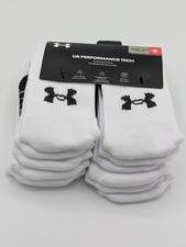 6 Pairs Under Armour UA Performance Youth Kids Size 13.5-4 Cushioned Crew Socks