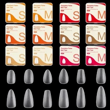 ﻿100Pcs/box Single Size Full Cover False Nail Tips Clear Press On The Tip