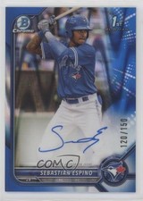2022 Bowman Chrome Prospect Blue RayWave Refractor Sebastian Espino Auto 0l44