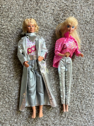 Vintage 1986 Barbie and The Rockers Real Dancing Action Barbie & Ken - Lot of 2