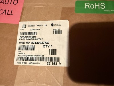 Autocall A100-5401 ES-PS Fire Alarm Power Supply