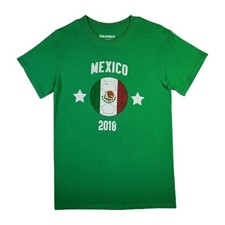 Mexico Soccer Retro Shirt Small Green 2018 Futbol Sportswear Crew Tee Unisex 