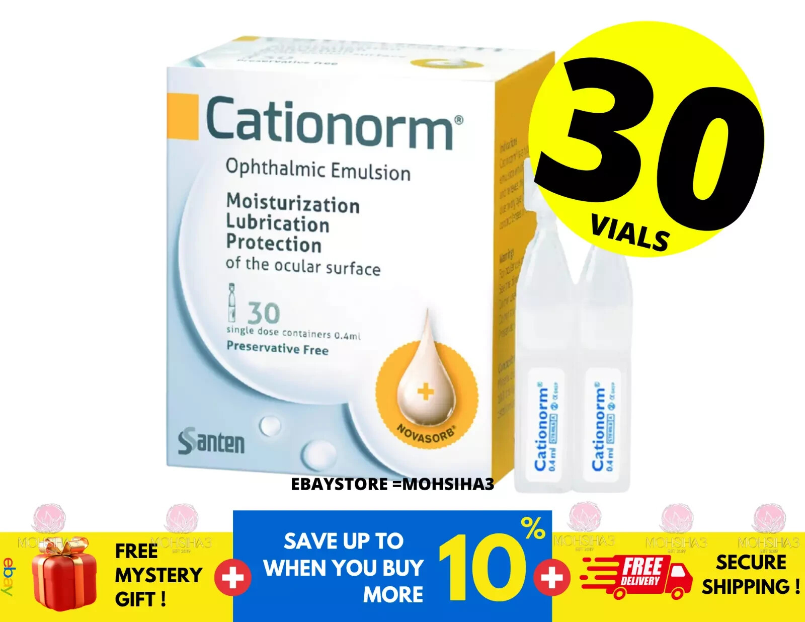 Cationorm Ophthalmic Emulsion 30's X 0.4ml Vial Eye Drops