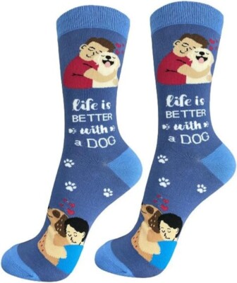 Happy Tails Life is BETTER with a DOG Socks Pet Lovers One Size Fit Most