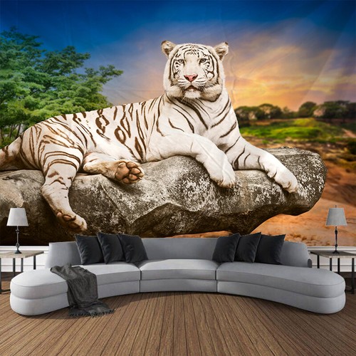 Large Animals Tapestry Skull Tiger Wall Hanging Throw Blanket Bedroom Bedspread - Picture 15 of 21
