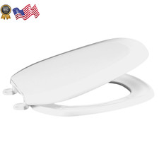 Toilet Seat with Square Front Closed Front with Cover Residen Eljer Emblem round