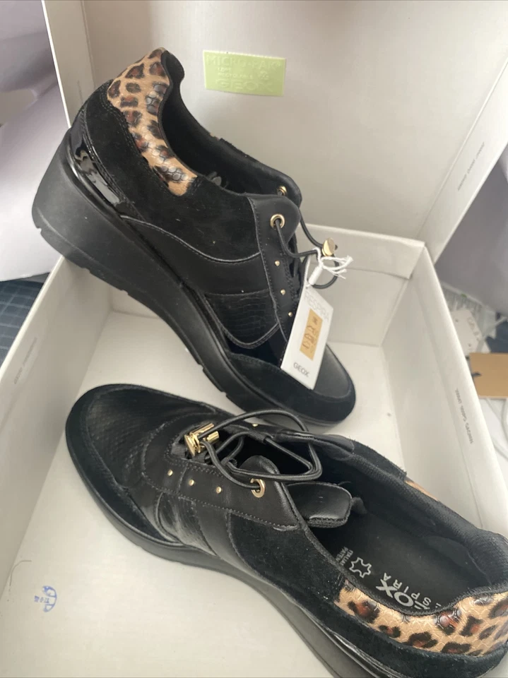 Geox Respira Women Shoes Patent Leather /Suede Shoes Booties Animal Print S 10US - Image 4 of 4