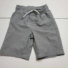 Cat  Jack Boys Bermuda Shorts Gray Striped Flat Front Drawstring Pockets XS
