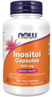NOW Foods Inositol 500 mg 100 Veg Caps 09/2030EXP Healthy Membrane Function