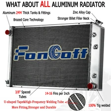 For 1973-1987 Chevy C/K C10 C20 C30 K10 Pickup V6/V8 3 Row Aluminum Radiator