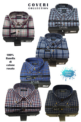 Camicia uomo invernale 100% flanella di cotone regular fit bottom