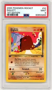 2000 Pokémon Team Rocket #52 Diglett 1st Edition PSA 9
