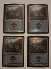 4x Swamp FOIL Retro Commander Masters NM Alayna Danner MTG Magic the Gathering