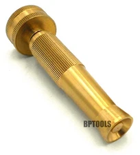 Solid Brass Garden Spray Nozzle 4" Adjustable Twist Water Hose Nozzle