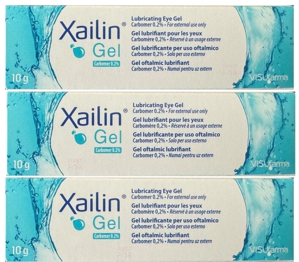 VISUFARMA Xailin Gel Dry Eye Sensation Relief Lubricant Carbomer 10g x3 | Dry Eye Relief