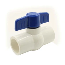 1/2 Inch PVC Slip Ball Valve - Blue Handle - 6415410