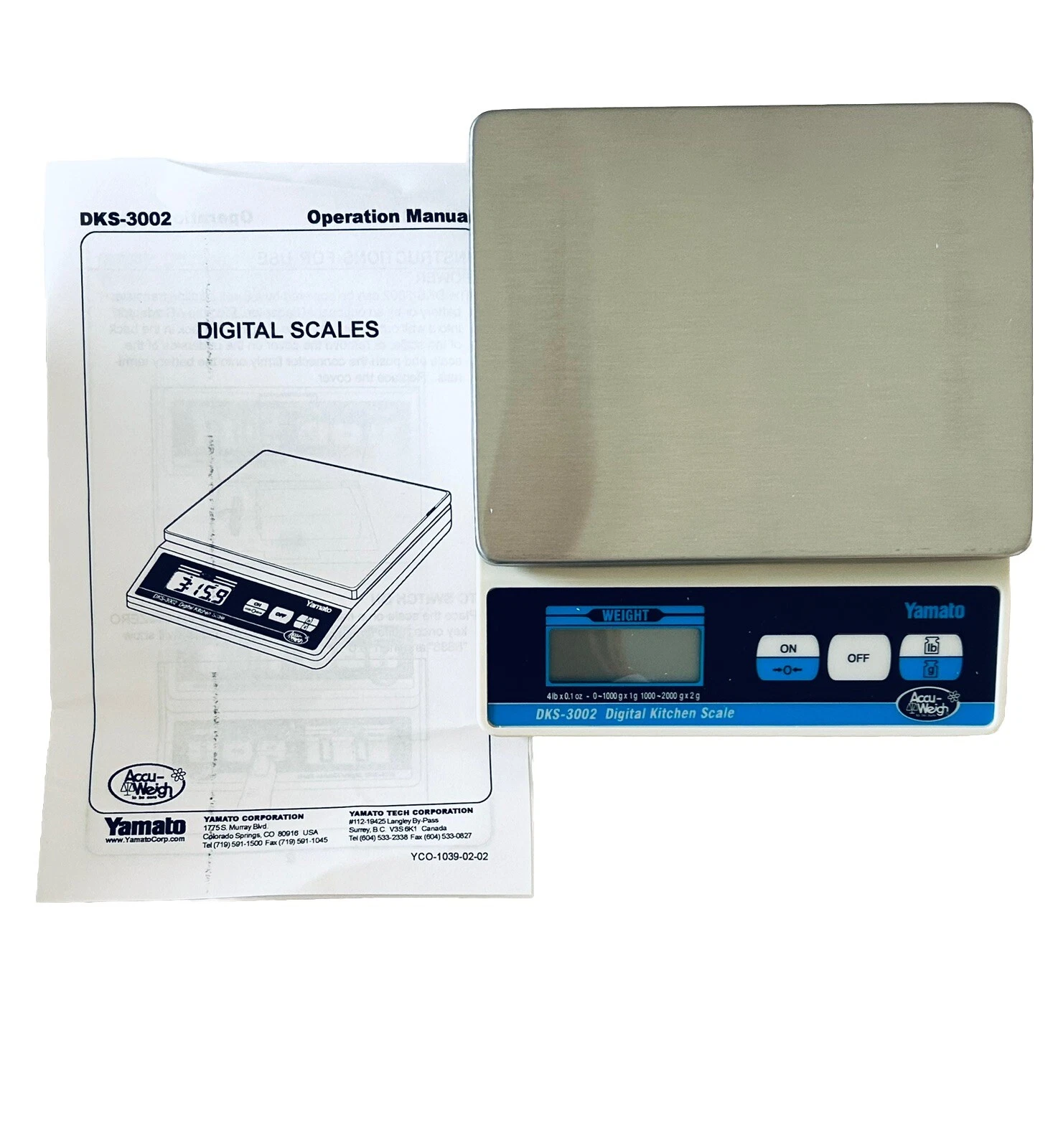 Yamato DKS-3002 Accu-Weigh 4 Pound Digital Kitchen Scale
