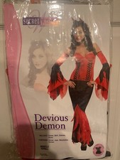 NWOT Secret Wishes Devious Demon Red Adult Size XS Corset Skirt Horns Sleeves
