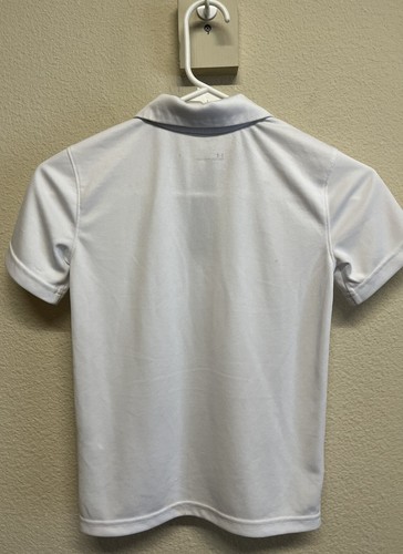 Boys UNDER ARMOUR Short Sleeve Polo Shirt Size 7 White - Picture 6 of 9