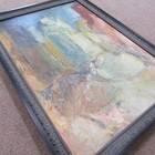 vintage MCM original oil Painting expressionist Abstract cubist Signed 20 x 28 — photo 10