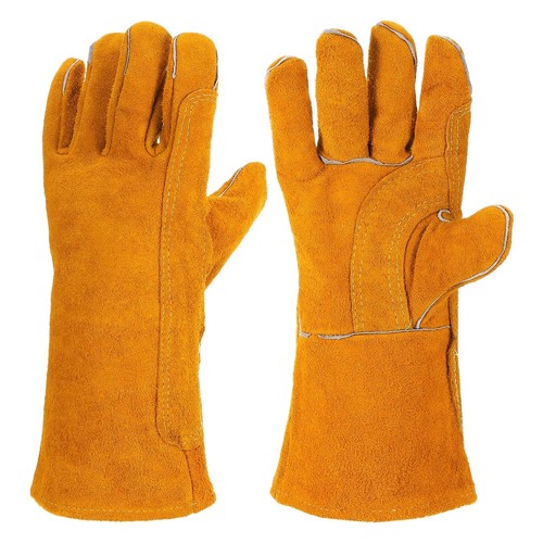PATIKIL Cowhide Welding Gloves, Stick Welder Heat Resistant Double Side