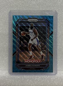 2022-23 Panini Prizm Monopoly Teal Wave Refractors James Harden 76ers #68
