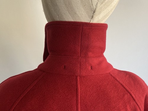 VINTAGE BURBERRYS Women's Red Woll Cashmere London Classic Tailored Coat Size 16 - Picture 18 of 24