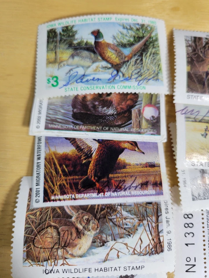 LOT OF HUNTING STAMPS SIGNED/USED STATE CONSERVATION COMMISSION #139 - Image 4 of 4