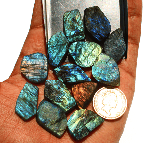 13 Piezas Cristales de Reiki Druzy Coleccionables Cara Cruda Multi Flash Natural Labradorita - Imagen 3 de 13