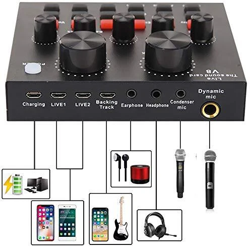 Condenser Microphone Bundle BM-800 Mic Kit with Live Sound Card 